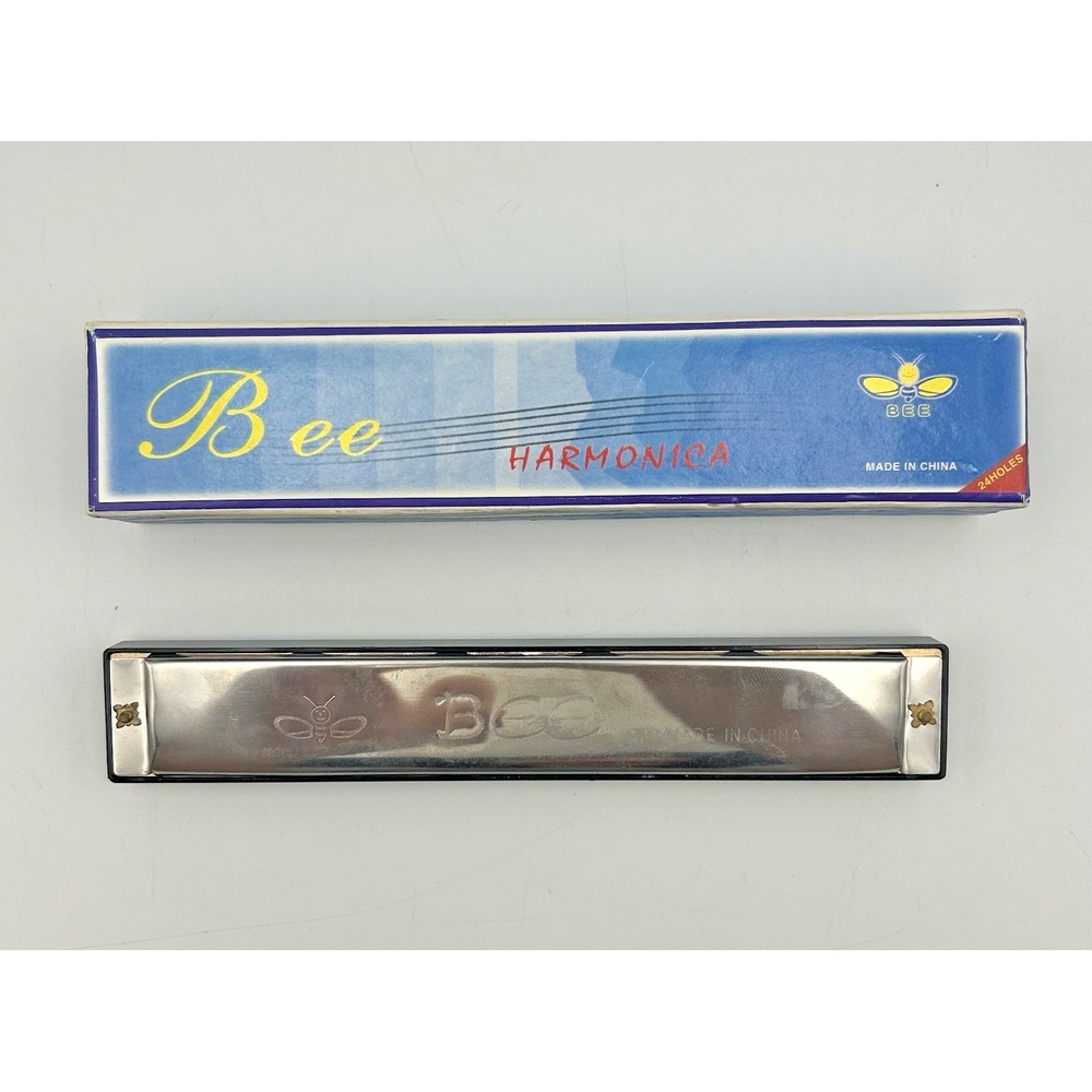 Genuine Bee 24 Hole Harmonica 7" with Original Box‎
